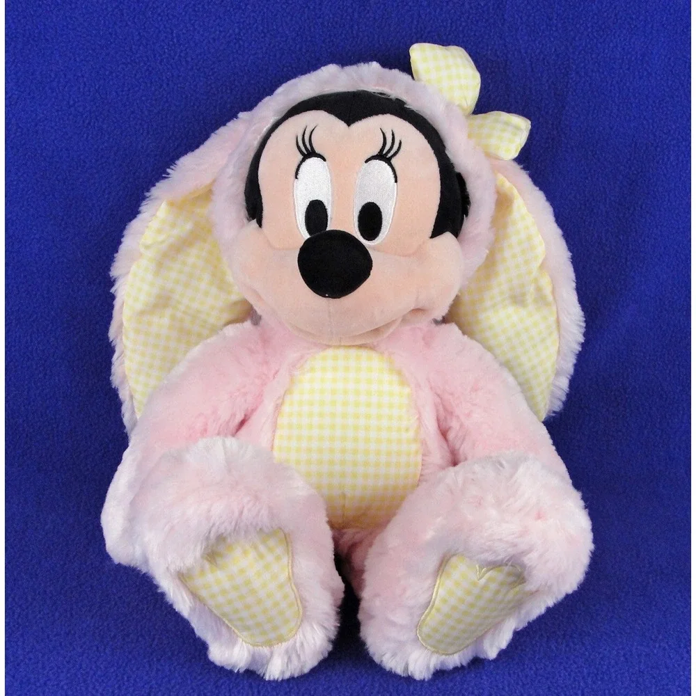 Disney Store Original Minnie Mouse Easter Bunny Rabbit Ears Plush Stuffed Animal